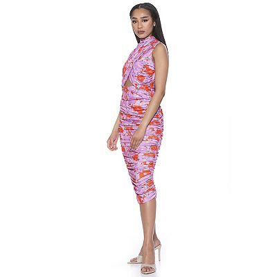 Women's ALEXIA ADMOR Sadee Ruched Mockneck Cutout Sheath Dress