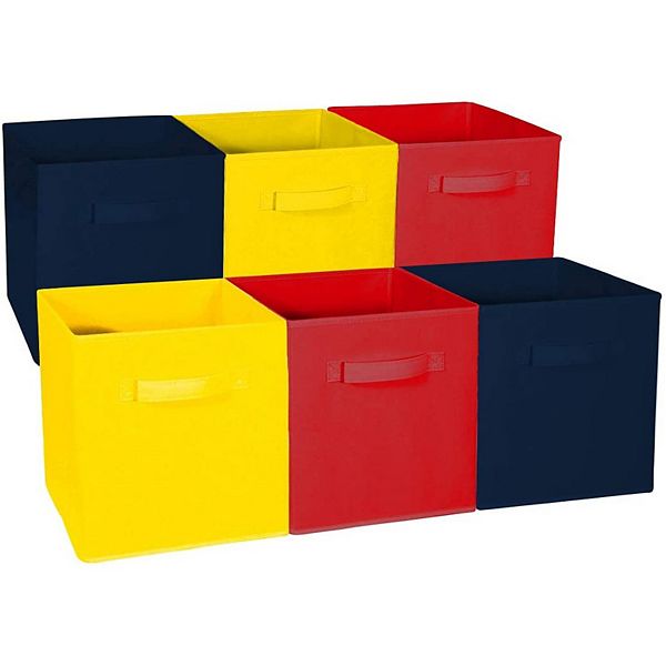 Sorbus Storage Cube Basket Bins - Yellow, Red, Black