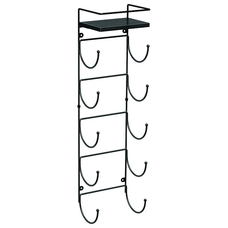 Sorbus Wall-Mounted Towel Rack: Wooden Top & 5 Metal Tiers - Holds Bath & Hand Towels - Easy Install