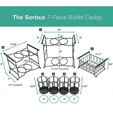 Sorbus 7-piece 3-Tier Buffet Caddy