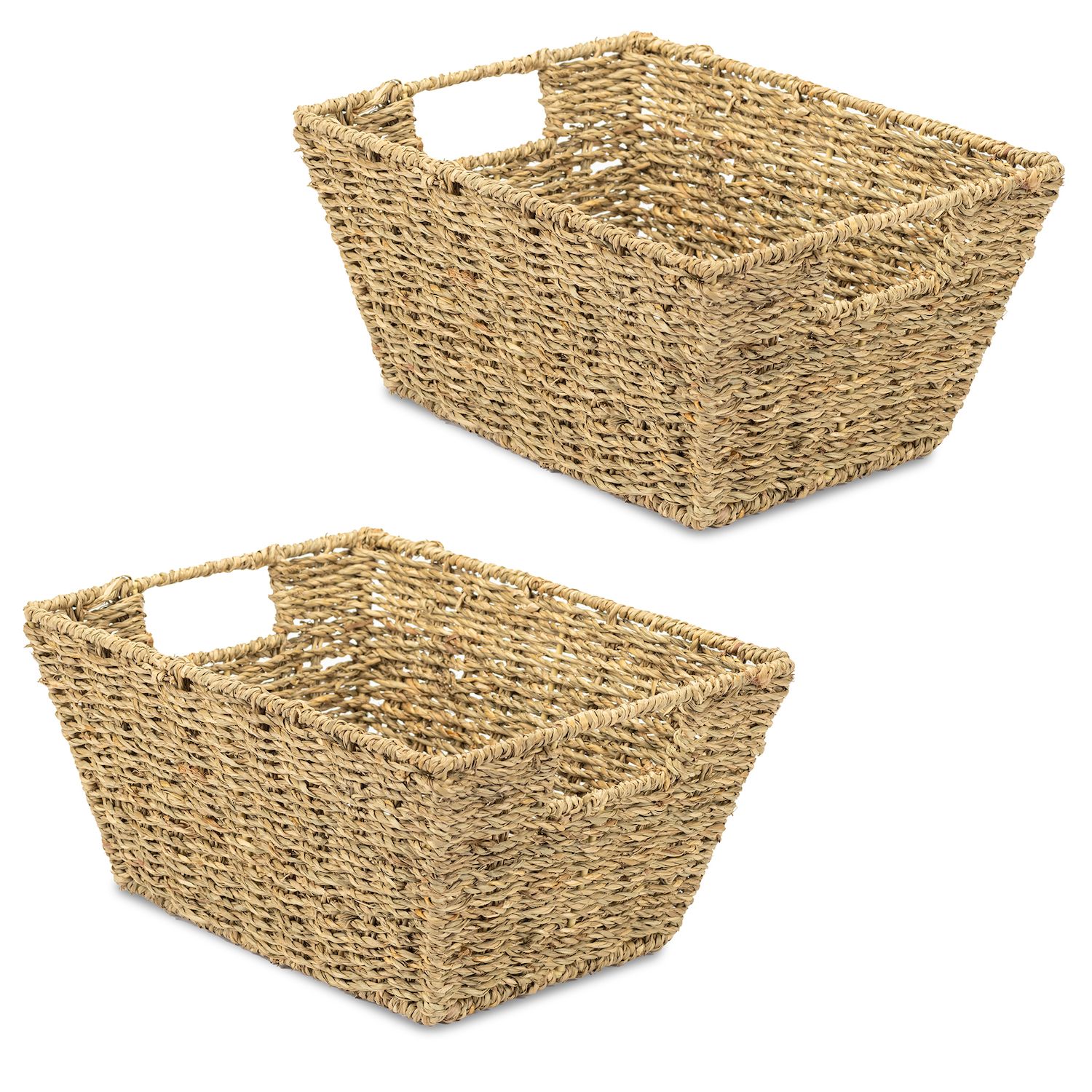 Sorbus Sloped Seagrass Wicker Baskets for Pantry and Kitchen