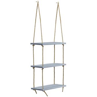 Sorbus 3 tier Rustic Wood Swing Storage Shelves