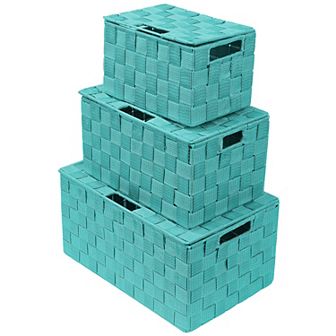 Sorbus 3 pc Stackable Weave Basket Set