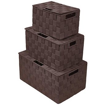 Sorbus 3 pc Stackable Weave Basket Set