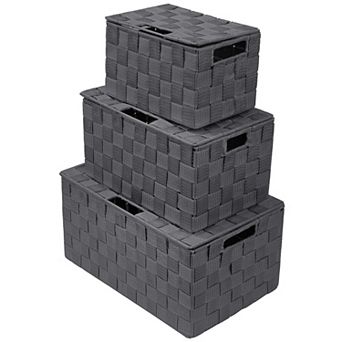 Sorbus 3 pc Stackable Weave Basket Set