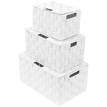 Sorbus 3 pc Stackable Weave Basket Set