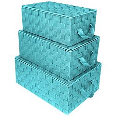 Sorbus Bamboo Storage Baskets - Set Of 3 - Organizer Bins For