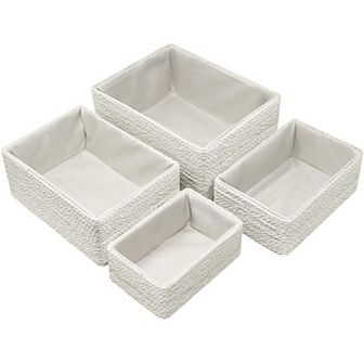 Sorbus Stackable Woven Baskets 4 pc Set