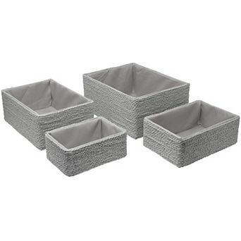 Sorbus Stackable Woven Baskets 4 pc Set