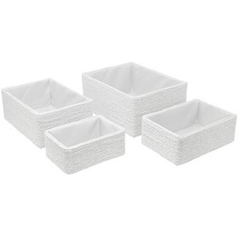 Sorbus Stackable Woven Baskets 4 pc Set