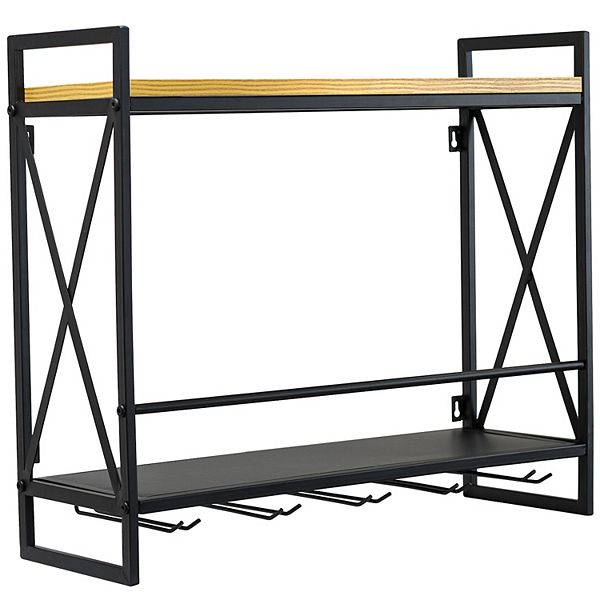 Sorbus 2Tier Wine Bottle & Stemware Storage Shelf