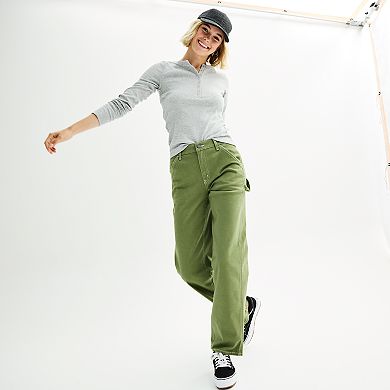 Juniors' SO® High-Waisted Utility Dad Pants