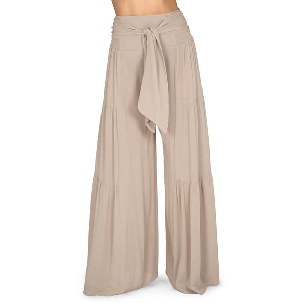 TIERED WIDE LEG PANTS