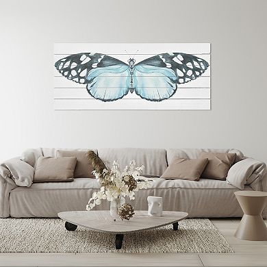 Gallery 57 Blue Moth Planked Wall Art