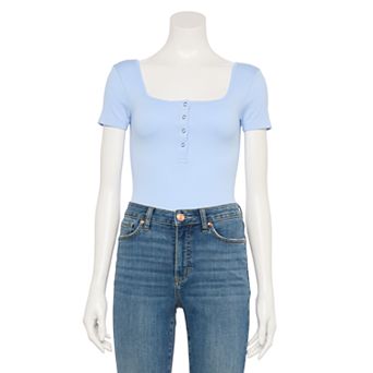 Juniors' SO® Seamless Henley Bodysuit