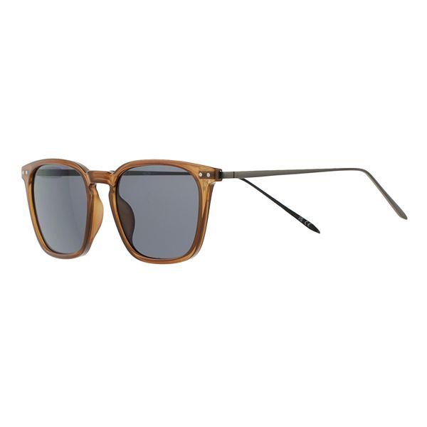 Mens Dockers® 50mm Brown Square Combo Sunglasses