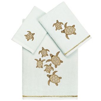 Linum Home Textiles Turkish Cotton Tortuga 3 pc Embellished Towel Set