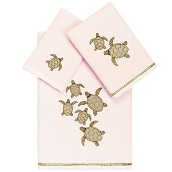 Linum Home Textiles Turkish Cotton Tortuga 3 pc Embellished Towel Set