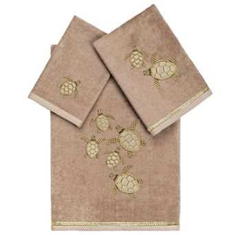 Linum Home Textiles Turkish Cotton Tortuga 3 pc Embellished Towel Set