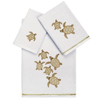 Linum Home Textiles Turkish Cotton Tortuga 3 pc Embellished Towel Set