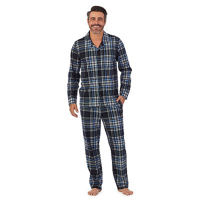 Men s Cuddl Duds Cozy Lodge Notch Collar Top Bottoms Pajama Set