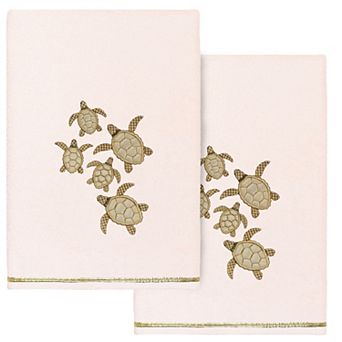 Linum Home Textiles Turkish Cotton Tortuga 2 pc Embellished Bath Towel Set