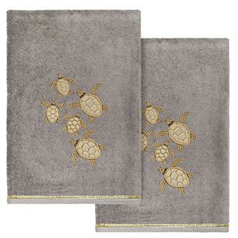 Linum Home Textiles Turkish Cotton Tortuga 2 pc Embellished Bath Towel Set