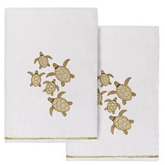 Linum Home Textiles Turkish Cotton Tortuga 2 pc Embellished Bath Towel Set