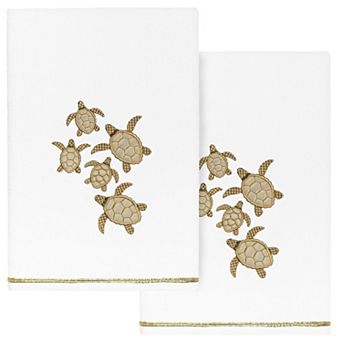 Linum Home Textiles Turkish Cotton Tortuga 2 pc Embellished Bath Towel Set