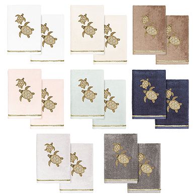 Linum Home Textiles Turkish Cotton Tortuga 2-piece Embellished Hand Towel
