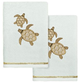 Linum Home Textiles Turkish Cotton Tortuga 2 pc Embellished Hand Towel