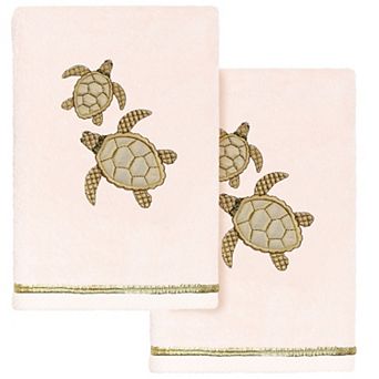 Linum Home Textiles Turkish Cotton Tortuga 2 pc Embellished Hand Towel