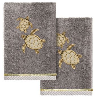 Linum Home Textiles Turkish Cotton Tortuga 2 pc Embellished Hand Towel