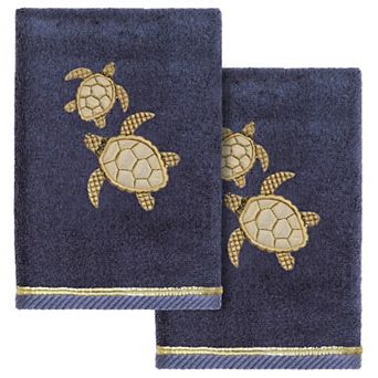 Linum Home Textiles Turkish Cotton Tortuga 2 pc Embellished Hand Towel