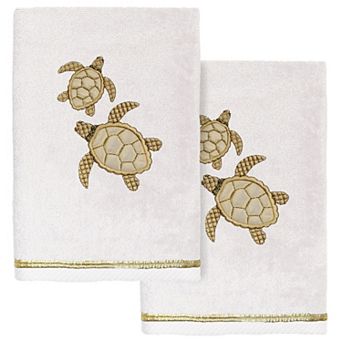 Linum Home Textiles Turkish Cotton Tortuga 2 pc Embellished Hand Towel