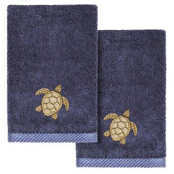 Linum Home Textiles Turkish Cotton Tortuga 2 pc Embellished Fingertip Towel Set