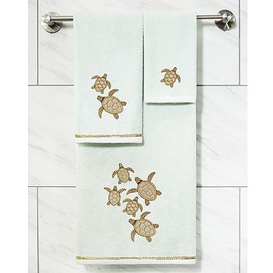 Linum Home Textiles Turkish Cotton Tortuga 3-piece Embellished Hand & Bath Towel Set