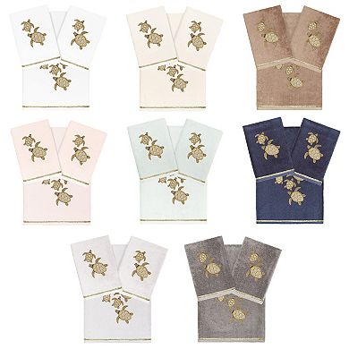 Linum Home Textiles Turkish Cotton Tortuga 3-piece Embellished Hand & Bath Towel Set