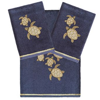 Linum Home Textiles Turkish Cotton Tortuga 3 pc Embellished Hand & Bath Towel Set