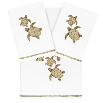 Linum Home Textiles Turkish Cotton Tortuga 3 pc Embellished Hand & Bath Towel Set