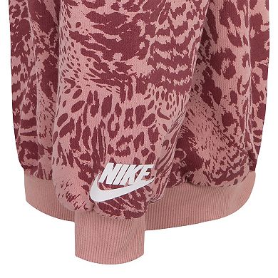 Baby & Toddler Girl Nike Swoosh Leopard Print Sweatshirt & Leggings Set