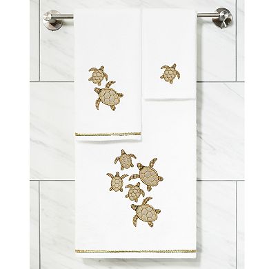 Linum Home Textiles Turkish Cotton Tortuga 4-piece Embellished Towel Set