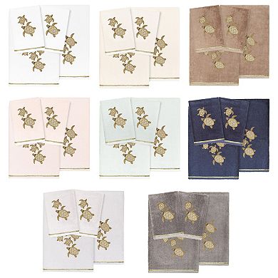 Linum Home Textiles Turkish Cotton Tortuga 4-piece Embellished Towel Set