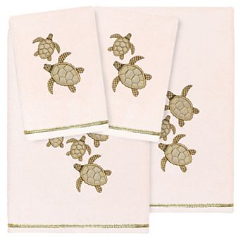 Linum Home Textiles Turkish Cotton Tortuga 4 pc Embellished Towel Set