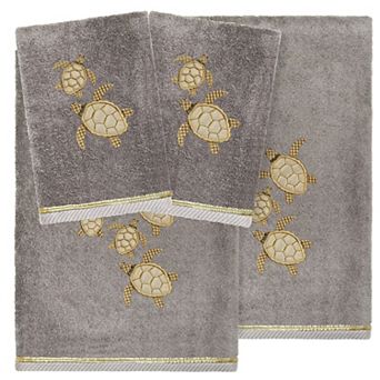 Linum Home Textiles Turkish Cotton Tortuga 4 pc Embellished Towel Set