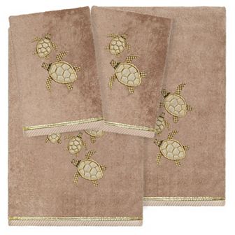 Linum Home Textiles Turkish Cotton Tortuga 4 pc Embellished Towel Set