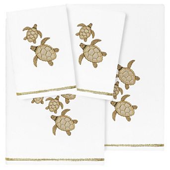 Linum Home Textiles Turkish Cotton Tortuga 4 pc Embellished Towel Set