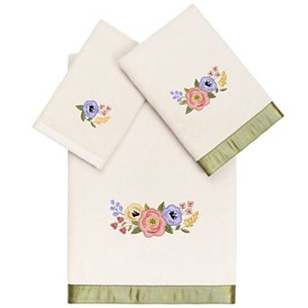 Linum Home Textiles Turkish Cotton Verano 3 pc Embellished Towel Set
