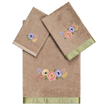 Linum Home Textiles Turkish Cotton Verano 3 pc Embellished Towel Set