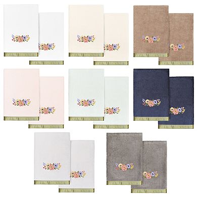 Linum Home Textiles Turkish Cotton Verano 2-piece Embellished Bath Towel Set